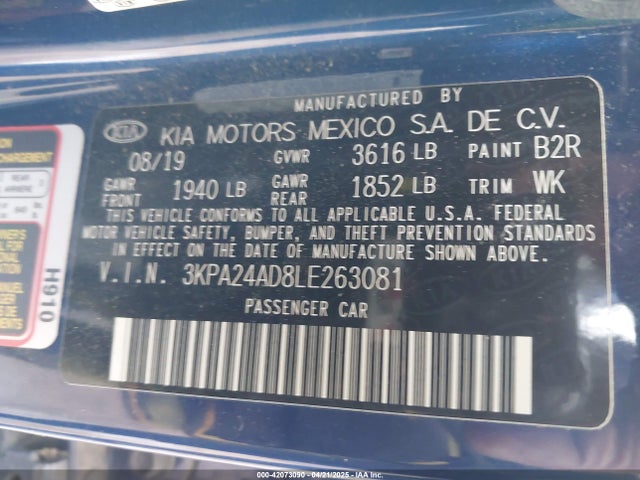 3KPA24AD8LE263081 KIA gammaii 1.6mpi+cvt