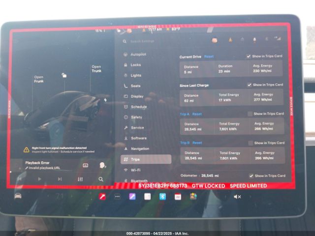 5YJ3E1EB2PF688173 Tesla MODEL 3