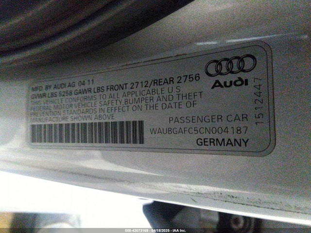 2012 AUDI A6 WAUBGAFC5CN004187 Photo 8
