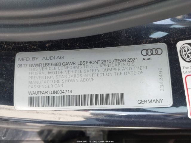 2018 AUDI S6 WAUFFAFC0JN004714 Photo 8