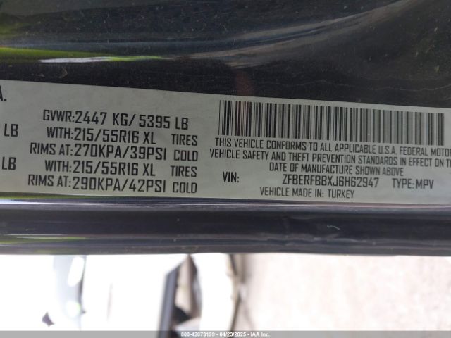 ZFBERFBBXJ6H62947 RAM Promaster City Slt