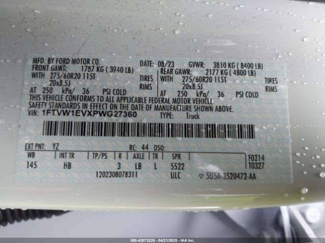 2023 FORD F-150 LIGHTNING 1FTVW1EVXPWG27360 Photo 8