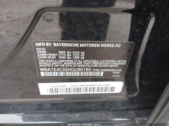 WBA7E4C55HGU99165 BMW 740i Xdrive