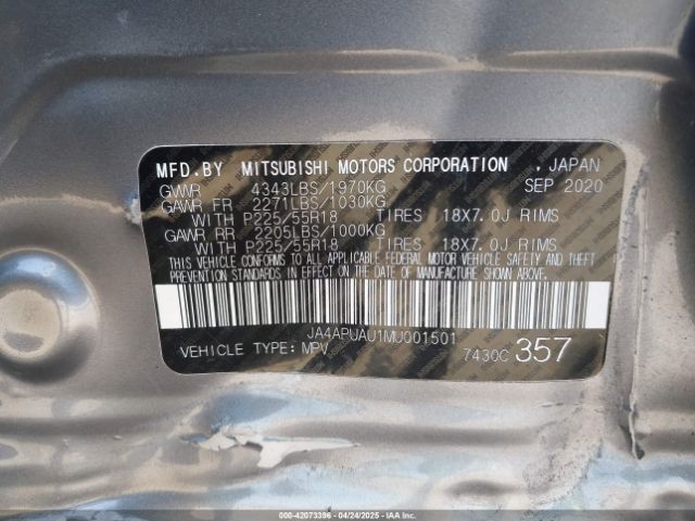 JA4APUAU1MU001501 Mitsubishi Outlander Sport 2.0 Es 2wd