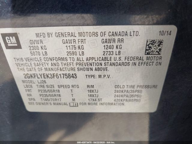 2GKFLYEK3F6175843 GMC Terrain Slt-2