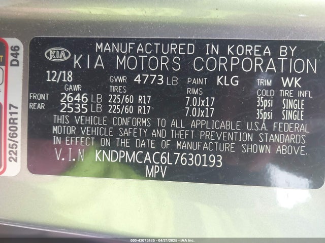 KIA Sportage Lx 2020 KNDPMCAC6L7630193 Image 9
