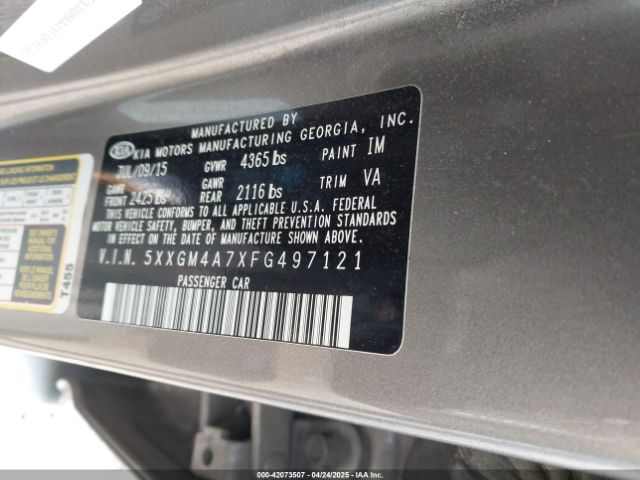 5XXGM4A7XFG497121 KIA Optima Lx