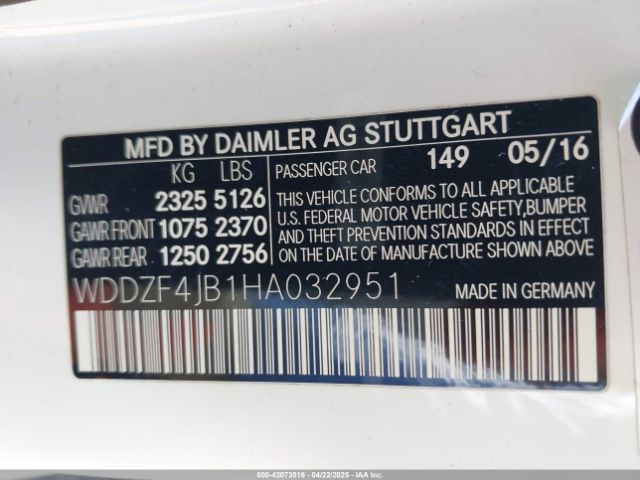WDDZF4JB1HA032951 Mercedes-Benz E 300