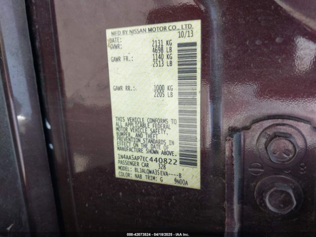 1N4AA5AP7EC440822 Nissan Maxima 3.5 S