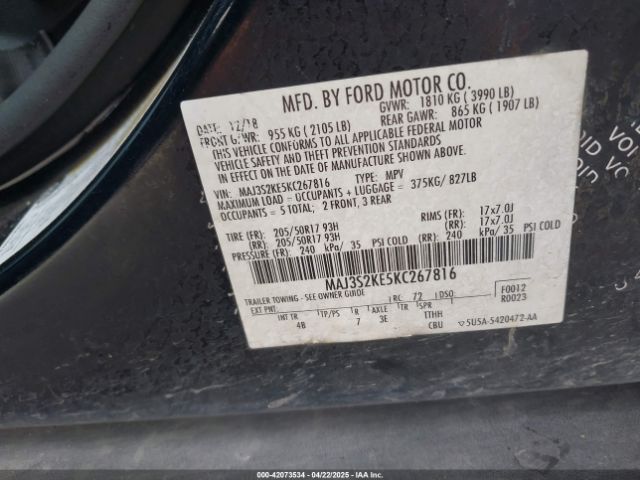 MAJ3S2KE5KC267816 Ford Ecosport Titanium