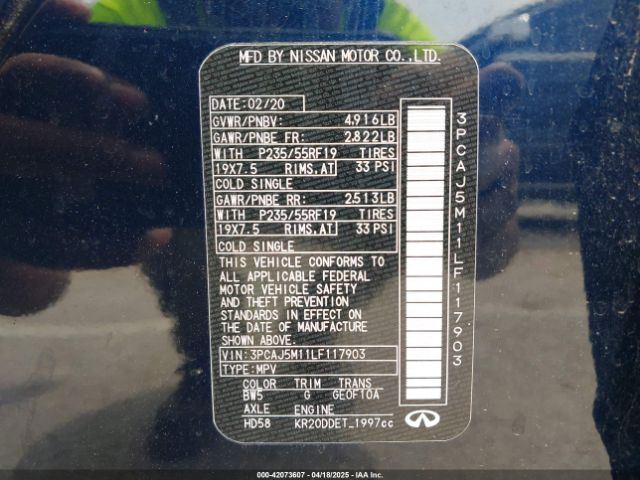 2020 INFINITI QX50 3PCAJ5M11LF117903 Photo 8