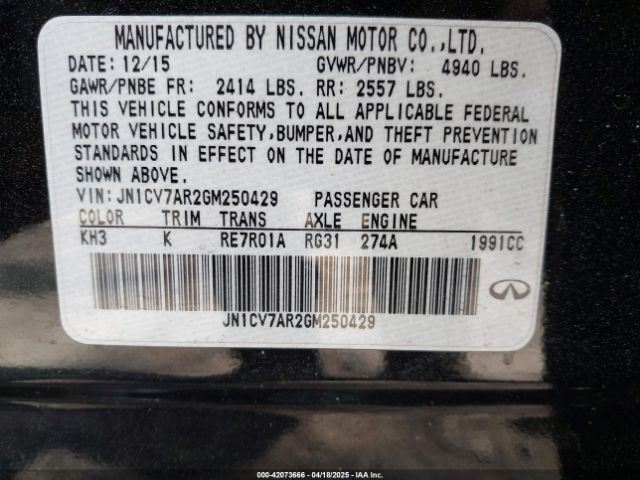 JN1CV7AR2GM250429 Infiniti Q50 2.0t Premium