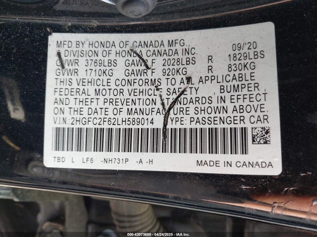 2HGFC2F62LH589014 Honda Civic Lx