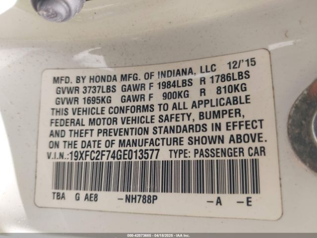 19XFC2F74GE013577 Honda CIVIC EX
