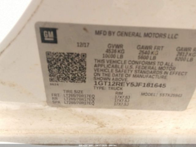 1GT12REY5JF181645 GMC SIERRA 2500HD