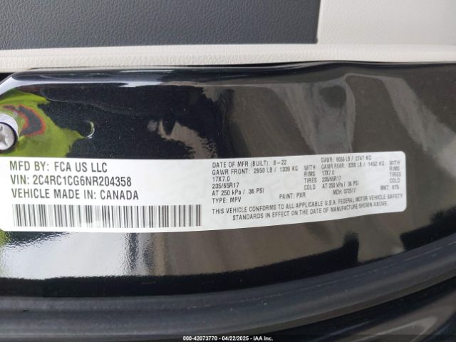 2022 CHRYSLER VOYAGER 2C4RC1CG6NR204358 Photo 8