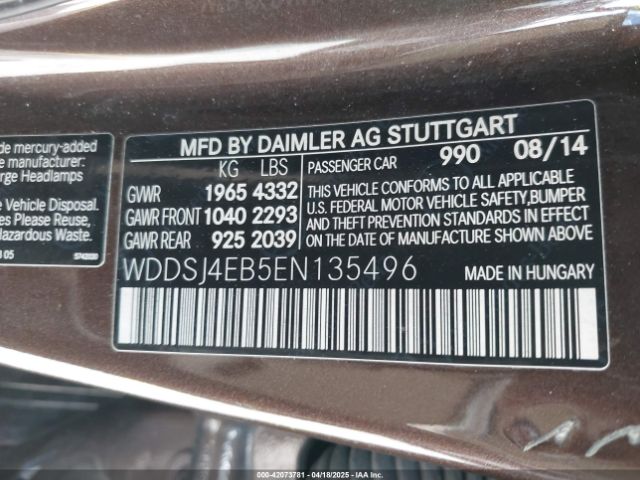 WDDSJ4EB5EN135496 Mercedes-Benz CLA 250