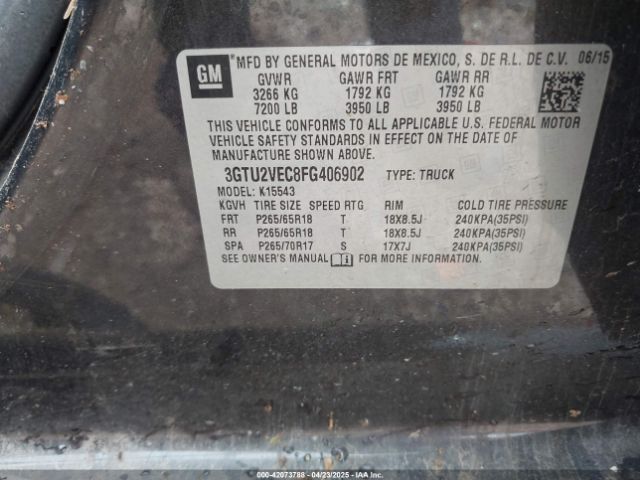 3GTU2VEC8FG406902 GMC Sierra 1500 Slt