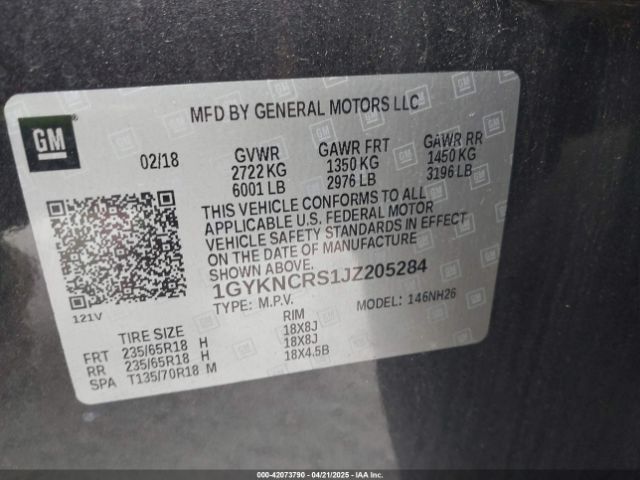 1GYKNCRS1JZ205284 Cadillac XT5 LUXURY