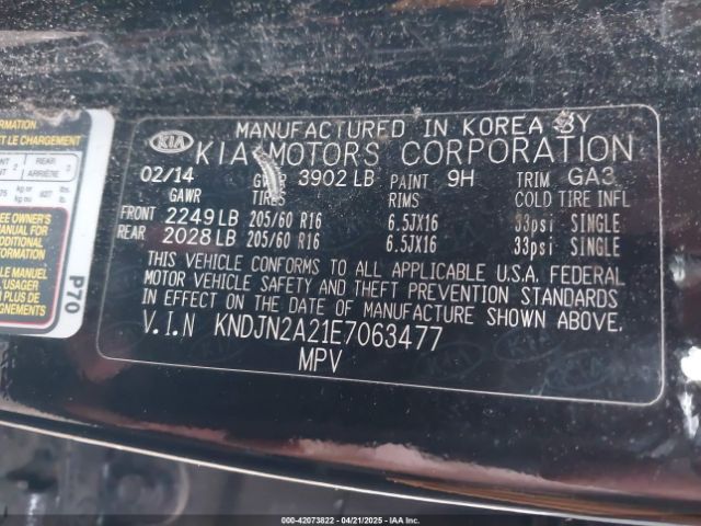 KNDJN2A21E7063477 KIA Soul