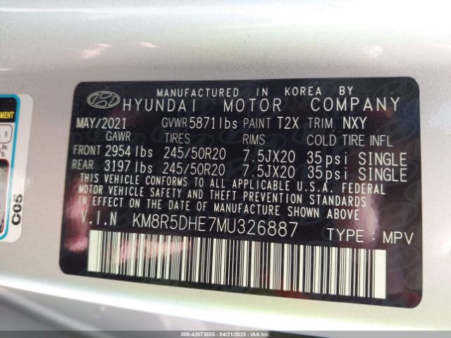 KM8R5DHE7MU326887 Hyundai Palisade Limited