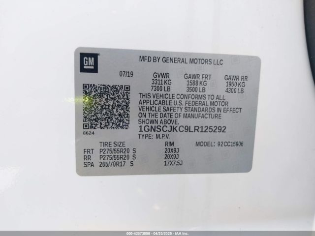 1GNSCJKC9LR125292 Chevrolet Suburban 2wd Premier
