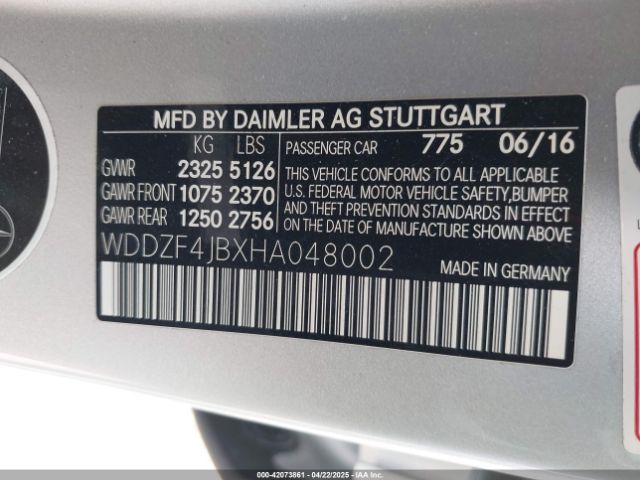 WDDZF4JBXHA048002 Mercedes-Benz E 300