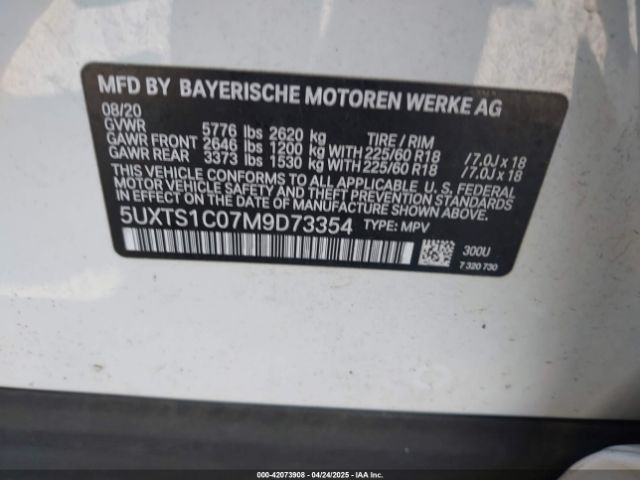 5UXTS1C07M9D73354 BMW X3 Phev Xdrive30e