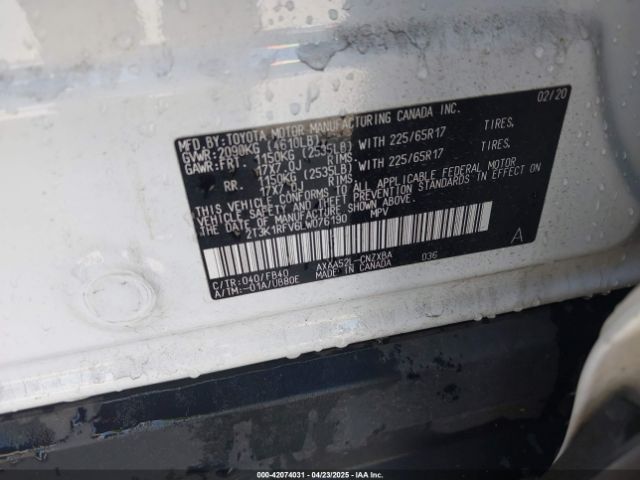 2T3K1RFV6LW076190 Toyota a25a-fks