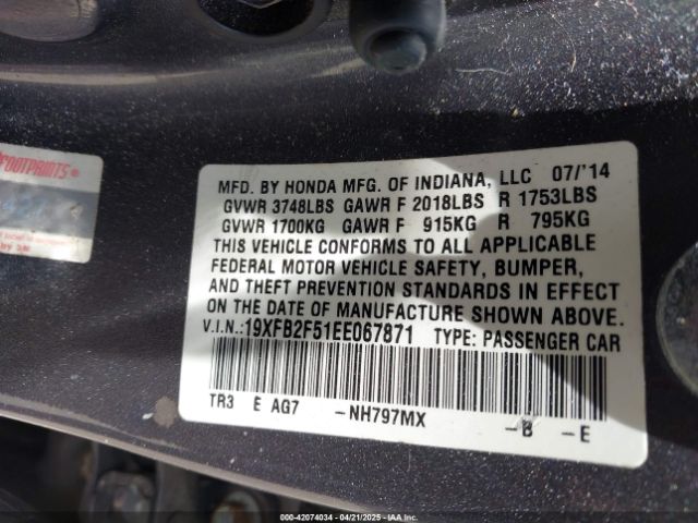 19XFB2F51EE067871 Honda Civic Lx