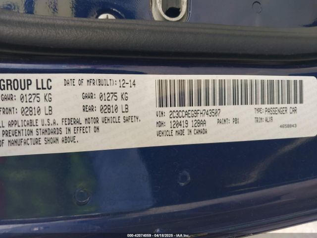 2015 CHRYSLER 300C 2C3CCAEG9FH743507 Photo 8