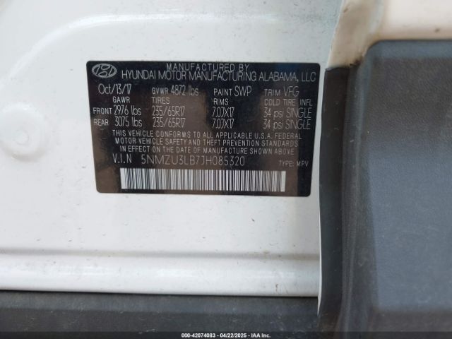 5NMZU3LB7JH085320 Hyundai Santa Fe Sport 2.4l