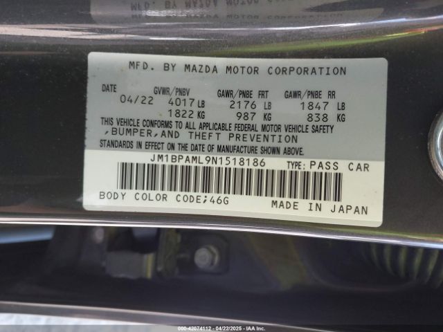 JM1BPAML9N1518186 Mazda Mazda3 Premium