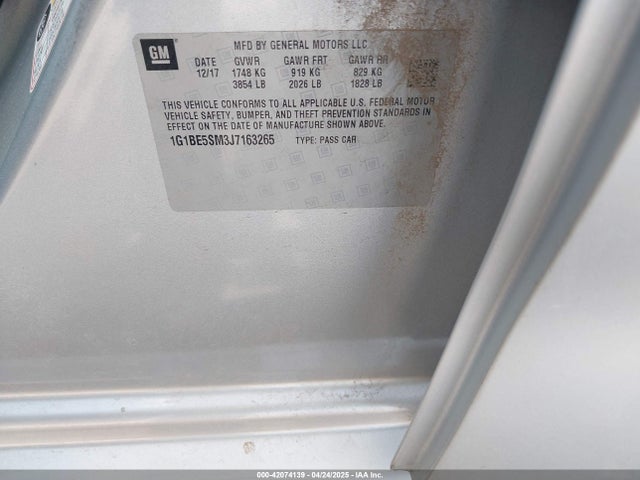 1G1BE5SM3J7163265 Chevrolet le2 -di: direct injection, vvt: variable valve timing, gen, alum