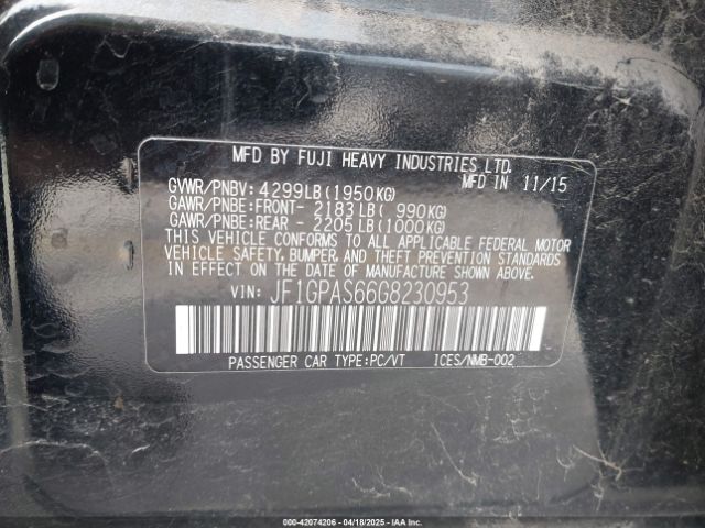 2016 SUBARU IMPREZA JF1GPAS66G8230953 Photo 8