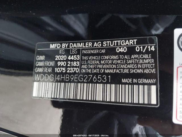 WDDGJ4HB9EG276531 Mercedes-Benz C 250