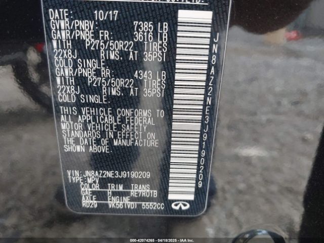2018 INFINITI QX80 JN8AZ2NE3J9190209 Photo 8