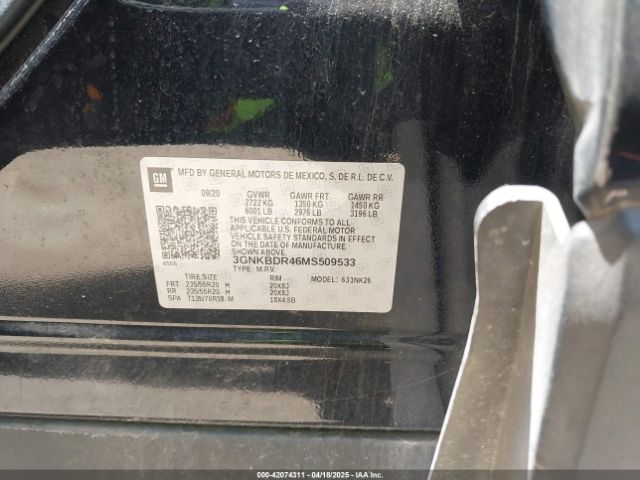 3GNKBDR46MS509533 Chevrolet Blazer Fwd 3lt