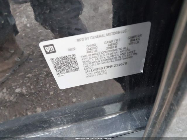 1G1ZB5ST3NF211678 Chevrolet Malibu Fwd Ls