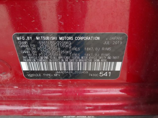 2020 MITSUBISHI OUTLANDER JA4AD3A3XLZ005459 Photo 8