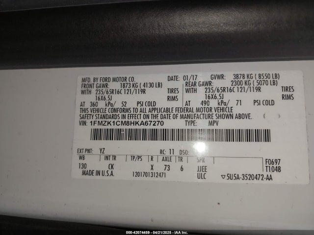 1FMZK1CM8HKA67270 Ford Transit-150 Xlt