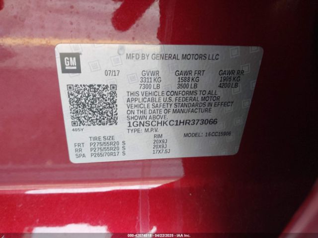 1GNSCHKC1HR373066 Chevrolet Suburban Lt