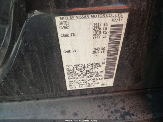 1N4AL3AP0HC208615 Nissan Altima 2.5 Sv