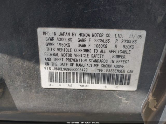 2006 ACURA TSX JH4CL96966C005479 Photo 8