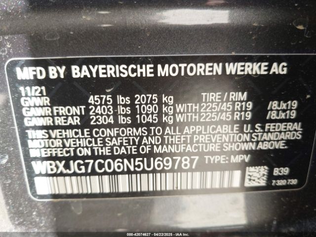 2022 BMW X1 WBXJG7C06N5U69787 Photo 8