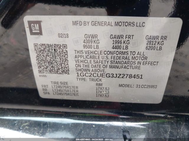 1GC2CUEG3JZ278451 Chevrolet Silverado 2500hd Wt