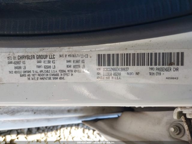 1C3CDZAB6EN180637 Dodge AVENGER SE