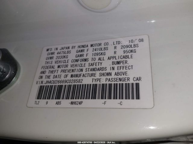 2009 ACURA TSX JH4CU26669C028582 Photo 8