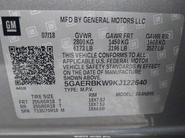 5GAERBKW9KJ122640 Buick Enclave Fwd Essence