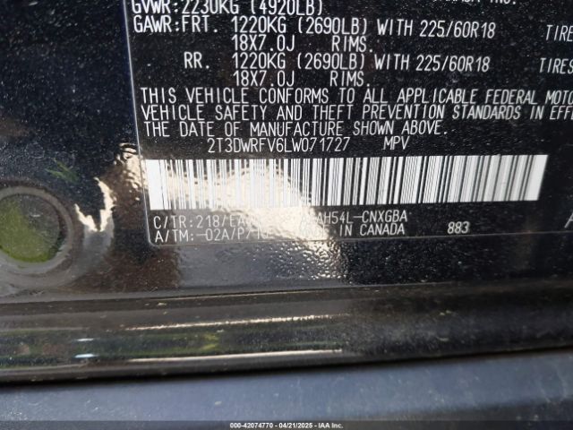 2T3DWRFV6LW071727 Toyota Rav4 Hybrid Limited